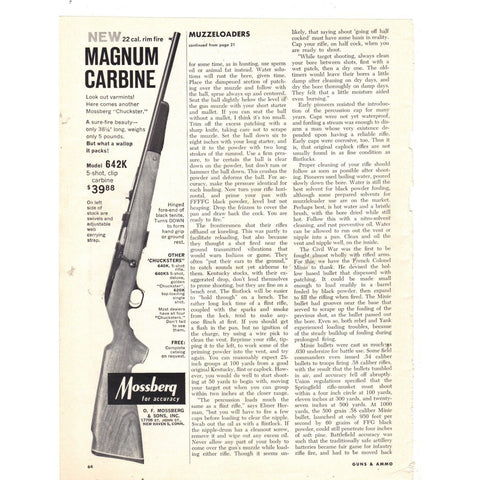 Vintage Print Ads - 1961 Gun, Rifle, Handgun, Hunting, Etc. Related - Lot of 10