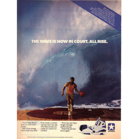 Vintage 1989 Print Ad for Converse Energy Wave Shoes