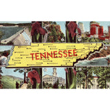 Linen Map Postcard - Tennessee