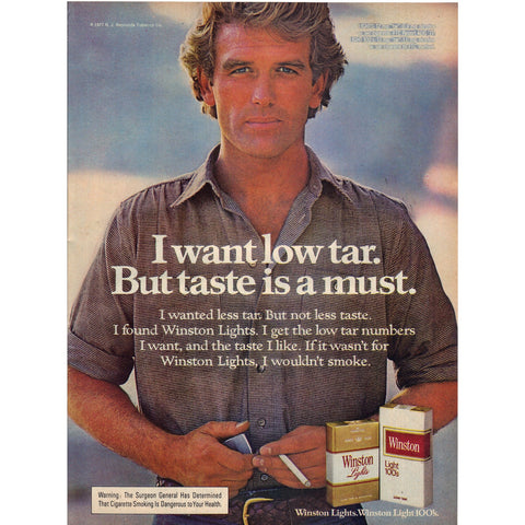 Vintage 1977 Winston Cigarettes and Chivas Regal Print Ad