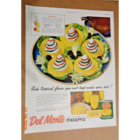 Vintage Print Ad -1948 for Del Monte Pineapple