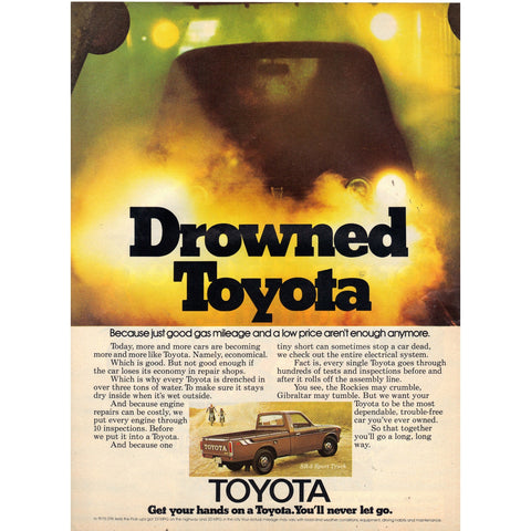 Vintage 1975 Toyota SR-5 Sport Truck and Winston Cigarettes Print Ad