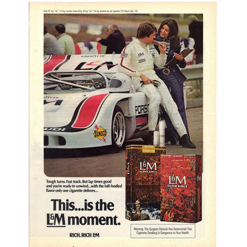 Vintage 1972 Print Ad for L & M Cigarettes