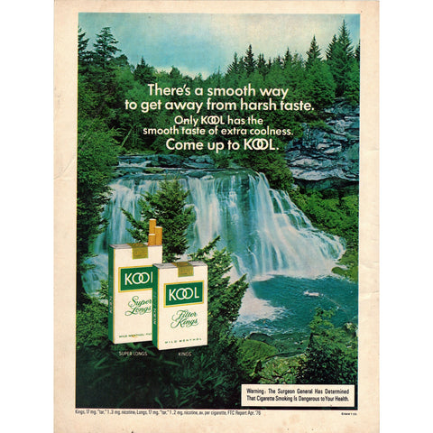 Vintage 1977 Kool Cigarettes Print Ad