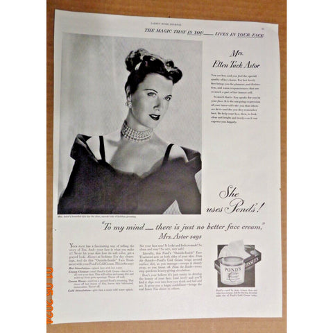 Vintage Print Ad -1948 for Pond's Cold Cream and Textron Dresses