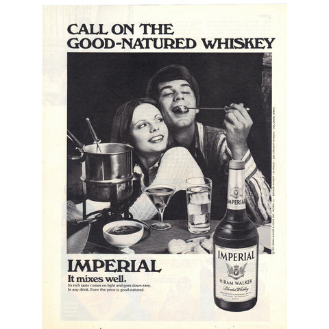 Vintage 1973 Print Ad for Hiram Walker Imperial Whiskey