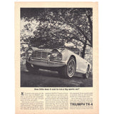 Vintage 1962 Triumph TR-4 and Fiat Spider Print Ad