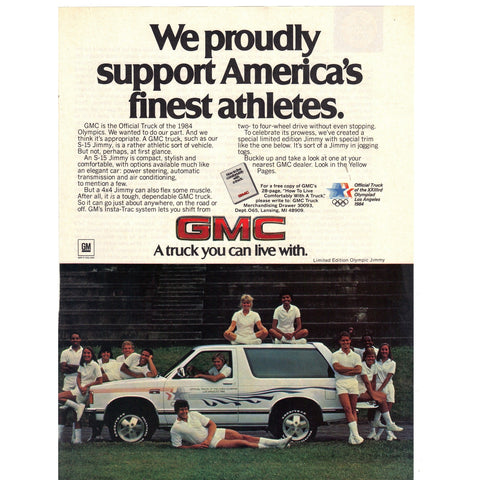 Vintage 1984 GMC S-15 Jimmy Print Ad