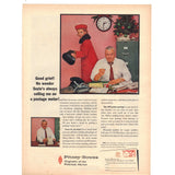 Vintage 1963 Pitney-Bowes Postage Meter and Gilbey's Gin Print Ad