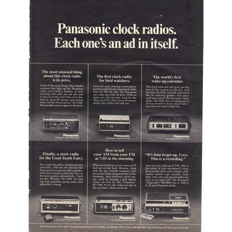 Vintage 1971 Panasonic Clock Radio Print Ad