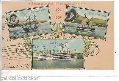 The March of Progress,Navigating The Hudson River-1609 to 1909 - Cakcollectibles