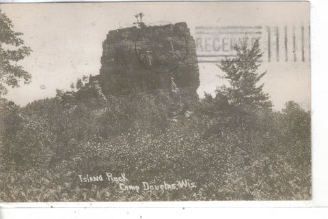 Island Rock-Camp Douglas,Wisconsin 1908 Post Card - 1