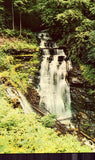 Vintage postcard front. Soco Falls - Cherokee Indian Reservation - North Carolina